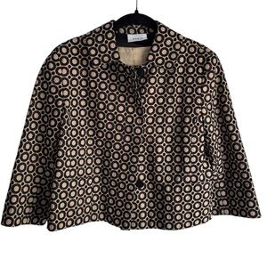 Akris Punto Cropped Jacket 8 Tan Black‎ Blazer